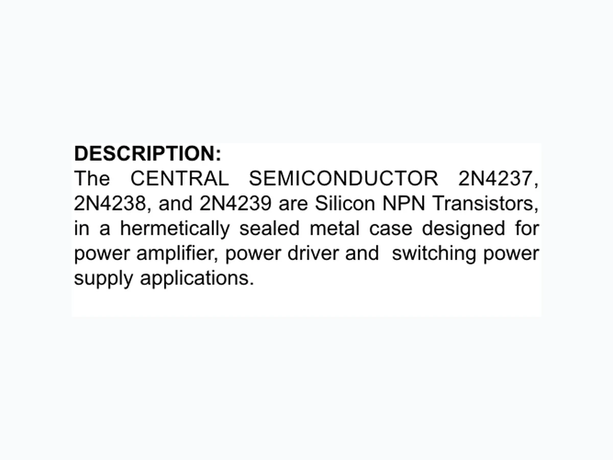 2N4237 integrated circuit reference