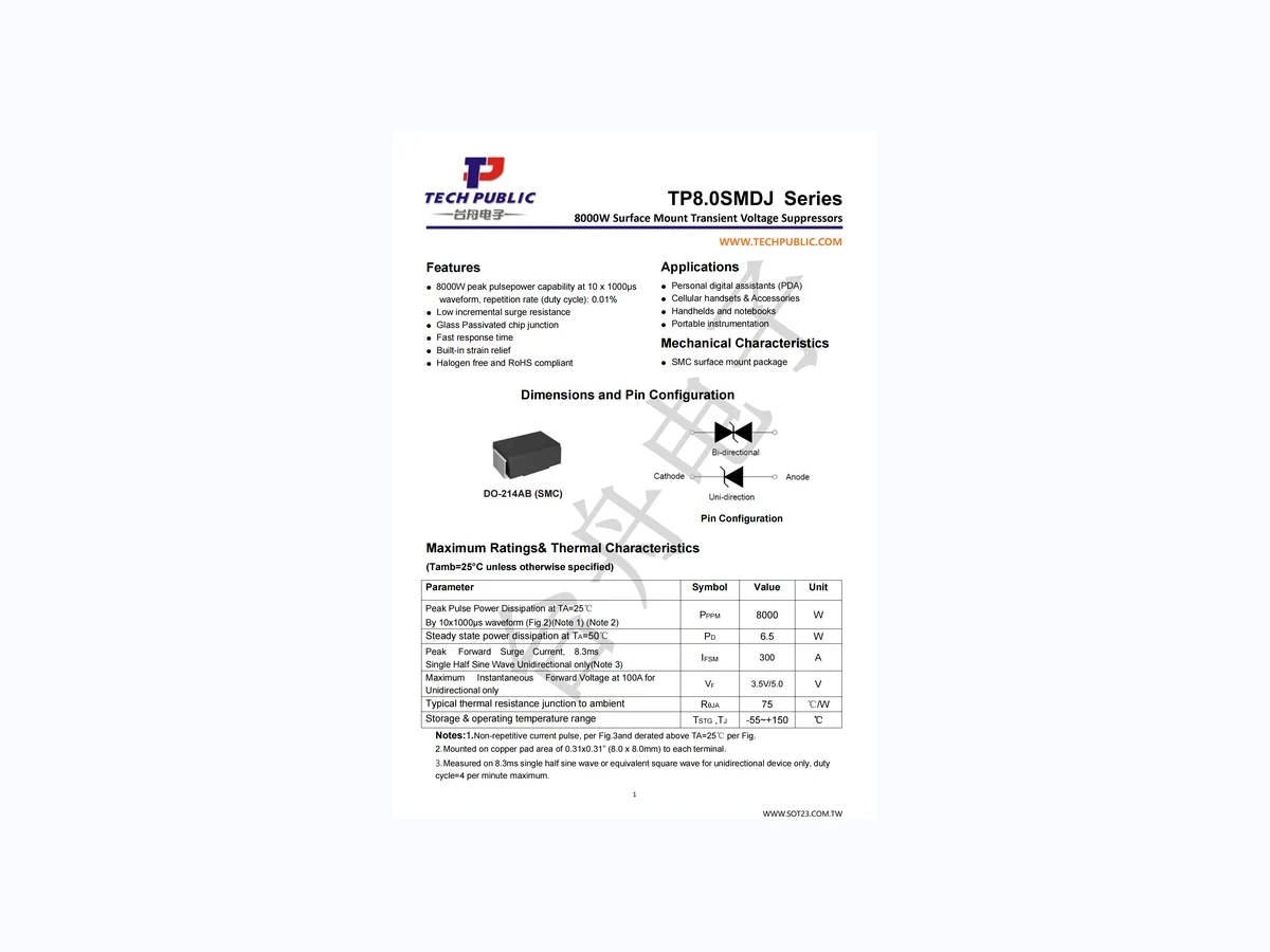TP8.0SMDJ33A integrated circuit reference