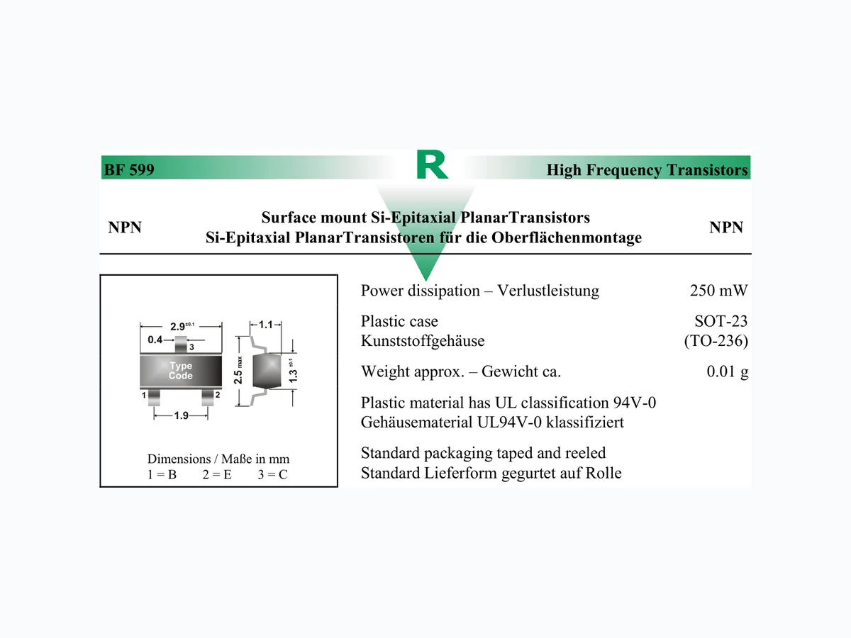 BF599 integrated circuit reference